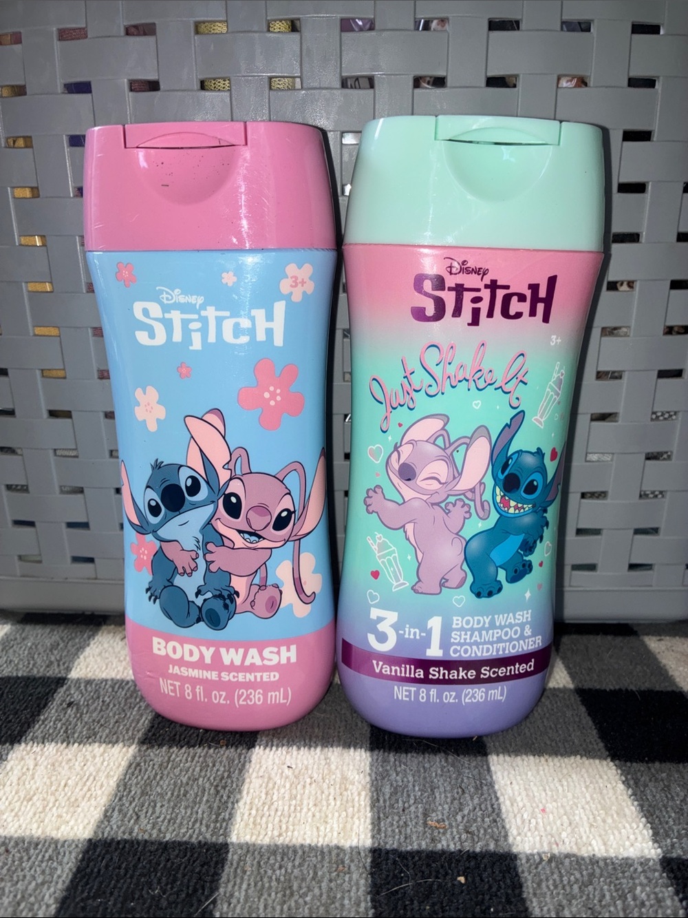 2 for 15 Disney Stitch Kids Body Wash & 3-in-1 Shampoo + Conditioner Pink & Mint